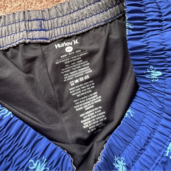 🖤5/$20 NWOT Hurley Blue Swim Shorts with Turtle Print - Picture 5 of 7